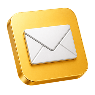 3D mail envelope icon, a decorative element on contact us page